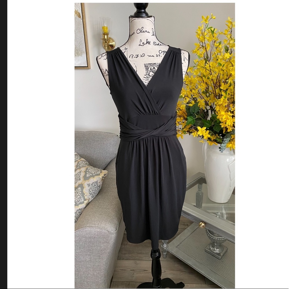 Ann Taylor Classic V Neck Black dress.